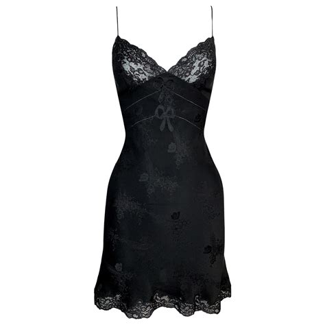 dior by galliano mini slip dresses|Christian Dior Galliano Black and White Lace Stretch Slip Mini .